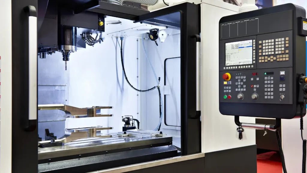 CNC milling epoxy resin machine with an open work chamber and digital control panel